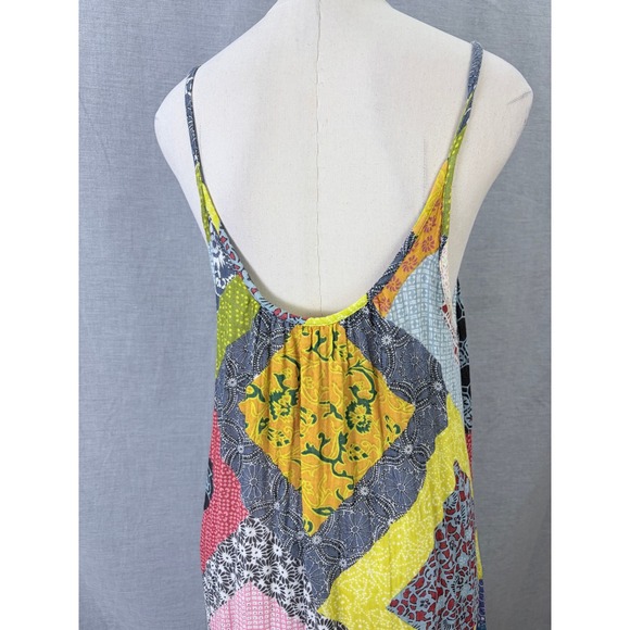 Natural Life Patchwork Quilt Print Maxi Dress Spaghetti Strap Cotton Boho L/XL - Picture 8 of 12